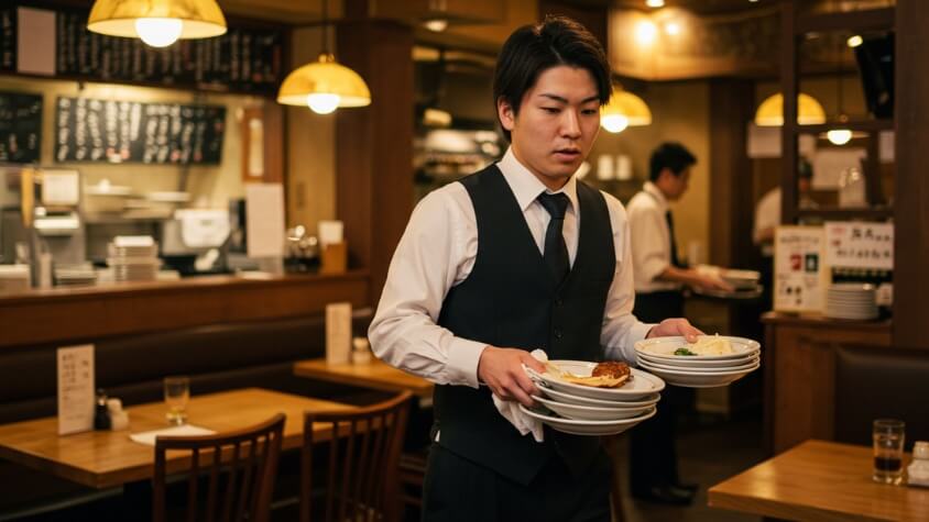 飲食店での仕事風景