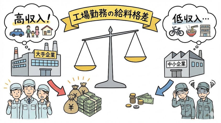 工場勤務:大手と中小の待遇の違い