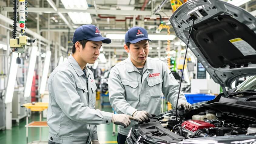 社員教育を受けている三菱期間工