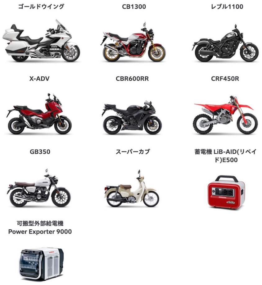 ホンダ熊本製作所の主な製品